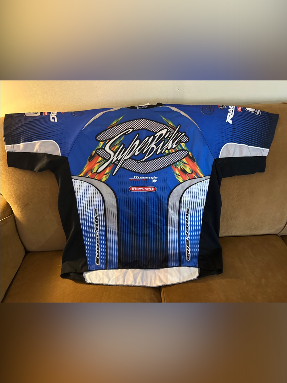 Athletic Works Blue and Black Superbike Graphic Men’s Jersey